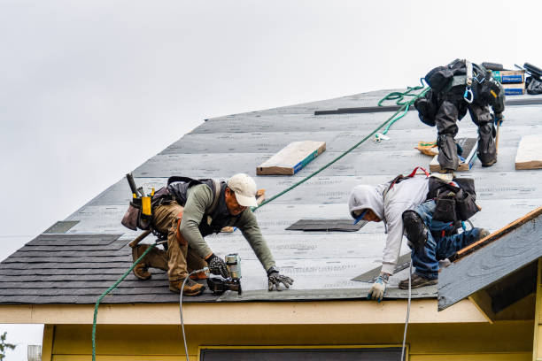 Professional Gutter Installation technician working in Walnut Creek, NC